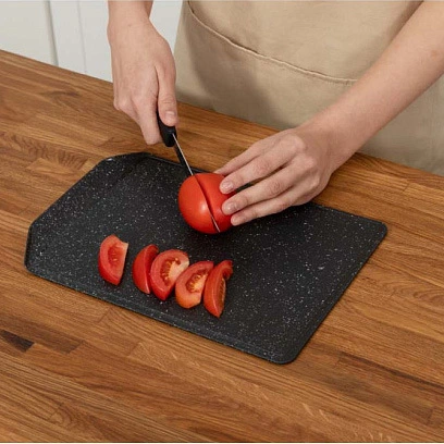 Доска разделочная пластиковая 3021,5см FLEX черный гранит_4