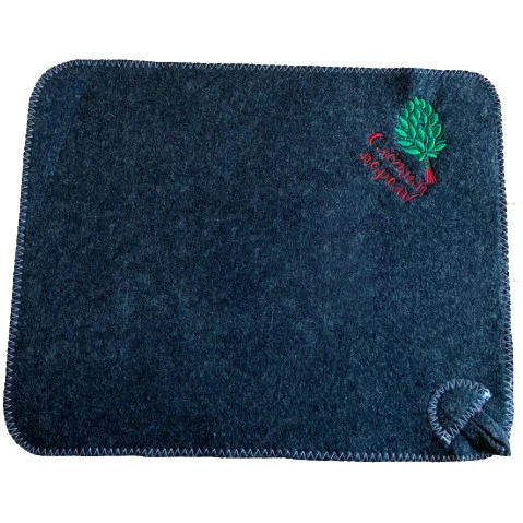 Коврик банный с вышивкой "С легким паром (веник)", цвет серый, без упаковки