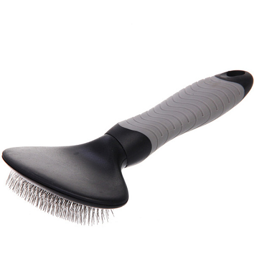 Расческа - пуходёрка для животных ПРЕМИУМ - МОЙ БРО, прорезиненная ручка, цвет серыйчерный, 108185см _4