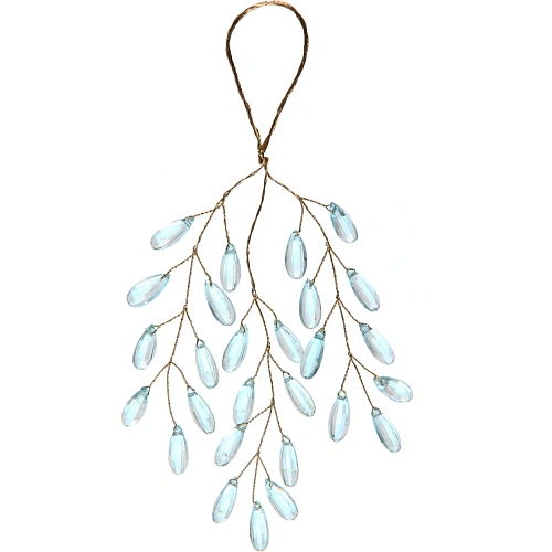 Ветка декоративная Волшебство ночи 20 см, Голубой_2