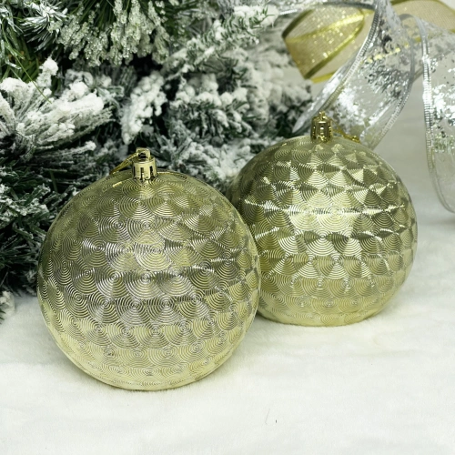 Новогодние шары 10 см (набор 2шт) "Мягкое сияние", Золото