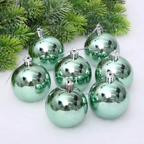 Новогодние шары 6 см (набор 24 шт) "Глянец", темный нефрит
