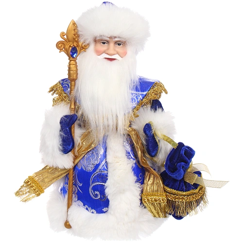 Дед Мороз музыкальный Сказочный день 30 см (синяя шубка)_3