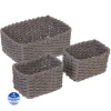Корзинки интерьерные для хранения 3шт в наборе "ПАРНАУ", цвет серый, 16*11*10/16*11*10/25*18*11,5см (лейбл)