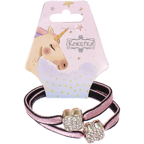 Резинки для волос 2шт МАЛЬТА, цветочки, микс 6 цветов, d-5,5см (подвес Единорог)_5