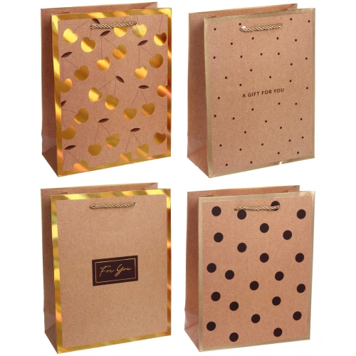 Пакет подарочный "В крафтовых тонах" 18*23*8 см