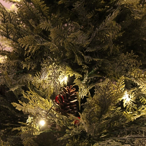 Ёлка светодиодная в горшке Лесная радость 90 см, (260 веток) 80 ламп LED, цвет свечения-Теплый белый_3