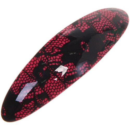 Заколка автомат Lady Collection - Кружево, овал, 6 цветов, 92,5см (Кокетка)_14