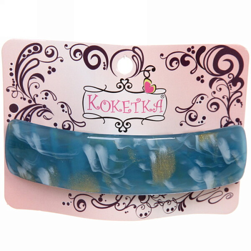 Заколка автомат Lady Collection - Мрамор, прямоуг, 6 цветов, 102,5см (Кокетка)_6