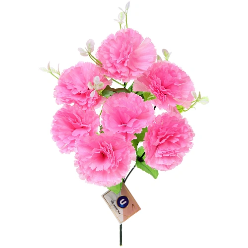 Искусственные цветы "Букет Гвоздик" 34см 7цветков розовые