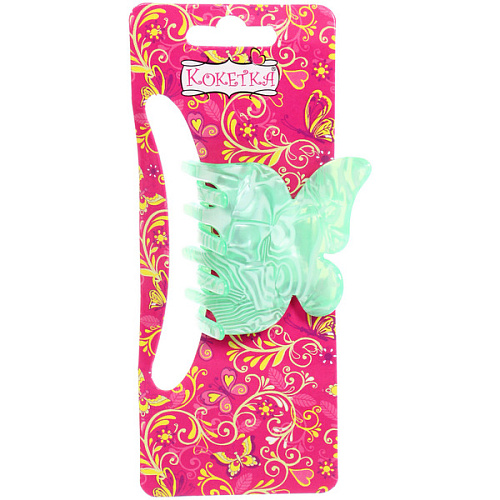 Заколка-краб для волос  ЭЙФОРИЯ ФЛО, шайла, микс 6 цветов, 4,7см (блистер Кокетка)_8