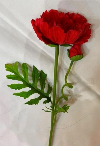 Цветок искусственный "Natur" 60см Мак красный