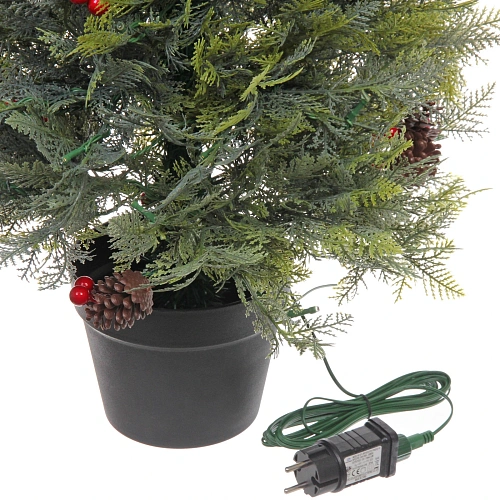 Ёлка светодиодная в горшке Лесная радость 90 см, (260 веток) 80 ламп LED, цвет свечения-Теплый белый_8