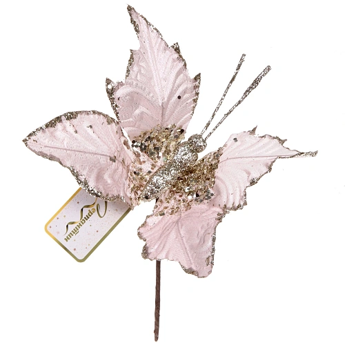 Украшение новогоднее Волшебная бабочка 2414 см, Розовыйшампань_4