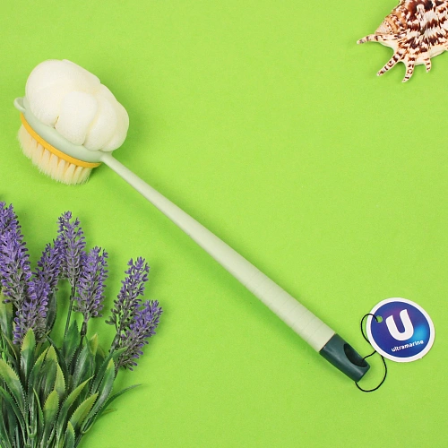 Мочалка массажная PREMIUM - KOLISTA, на пластиковой ручке, цвет мятный, 356,58см (лейбл Ультрамарин)_4