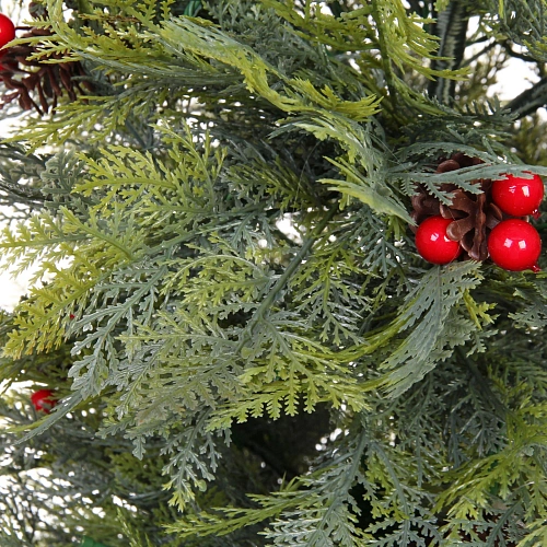 Ёлка светодиодная в горшке Лесная радость 90 см, (260 веток) 80 ламп LED, цвет свечения-Теплый белый_12