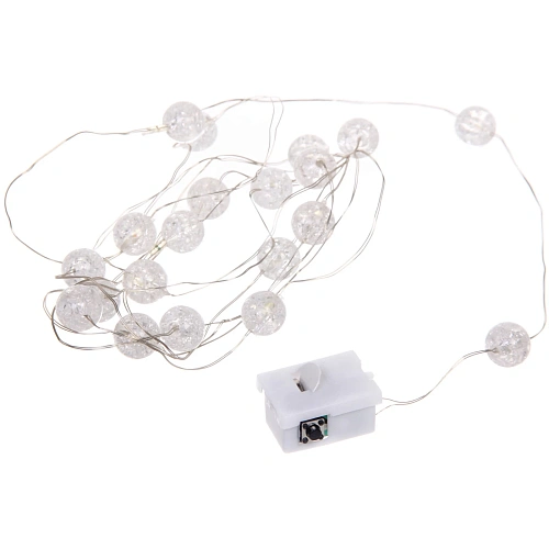 Гирлянда для дома Жемчужина на батарейках 2,0 м 20 ламп LED, d-1 см, 3 реж,, IP-20, Розовый_4