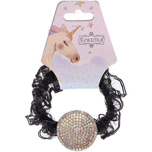 Резинка для волос 1шт ЕЖЕВИКА, круг, микс 5 цветов, d-5см (подвес Единорог)_4