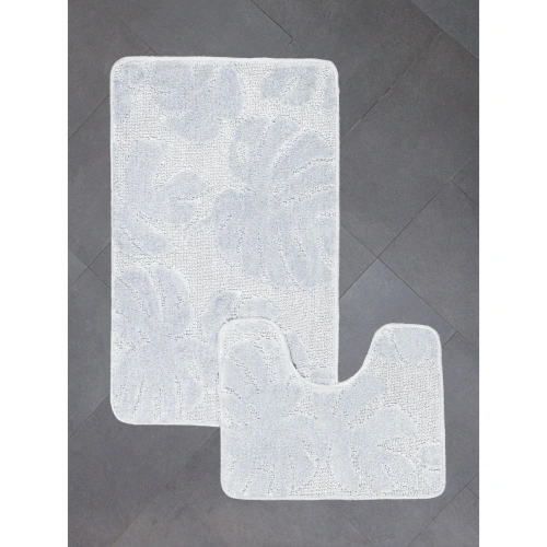 Комплект ковриков для ванной и туалета My Crystal серия Gold 50*60см, 60*100см светло-серый, папоротник