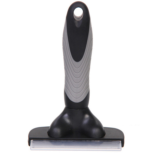 Расческа - фурминатор с кнопкой самоочистки для животных ПРЕМИУМ - МОЙ БРО, прорезиненная ручка, цвет серыйчерный, 1115,5см _7