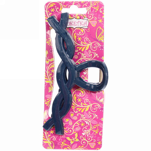 Заколка-краб для волос  на блистере Magic Gloss, косичка, микс 6 цветов, 11см (Кокетка)_15