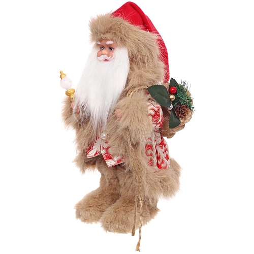 Дед Мороз - Лесовичок Лесной гость 30 см, Красныйбежевый_4