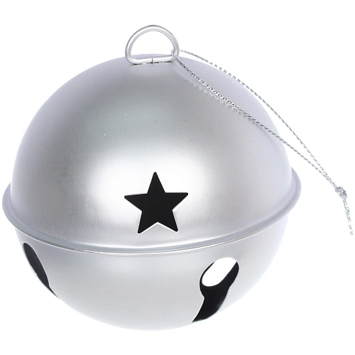 Новогодний шар Бубенчик 85 см, Серебро_5