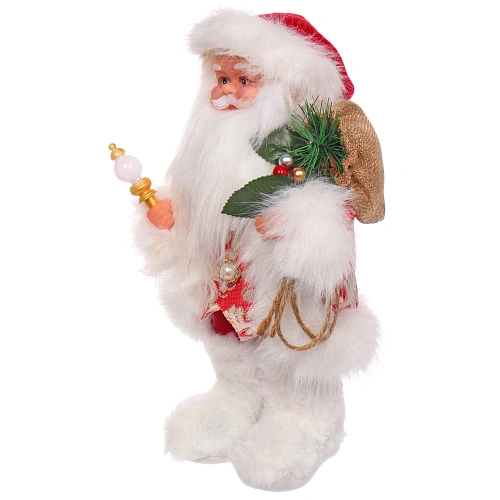 Дед Мороз - Лесовичок Лесной гость 30 см, Красныйбелый_4