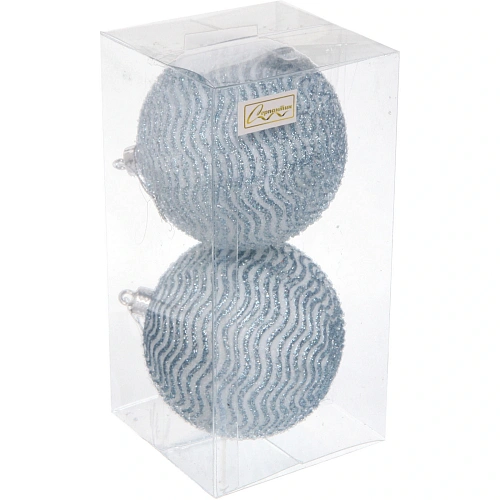 Новогодние шары VERSAILLES Альтаир 10 см (набор 2 шт), Голубой_2