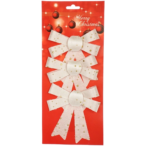 Бант на ёлку Волшебство 9,511,5 см (набор 3 шт), Золото_3