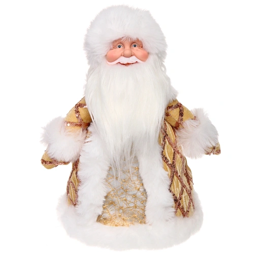 Дед Мороз для подарков и конфет Куча подарков 30 см (золотая шубка)_3