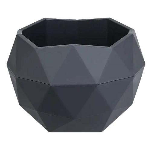 Кашпо для цветов пластиковое 2,5л d-21,8см "Топаз" Антрацит