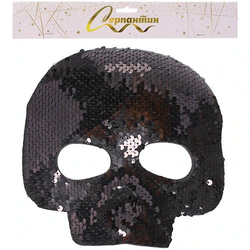 Маска карнавальная Блестящий череп, микс_6