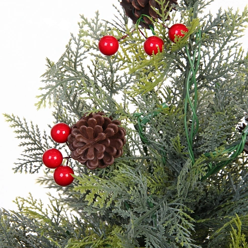 Ёлка светодиодная в горшке Лесная радость 90 см, (260 веток) 80 ламп LED, цвет свечения-Теплый белый_13