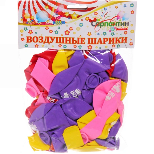 Воздушные шары  50 шт, 1025см Волшебная на всю голову, (микс)_3