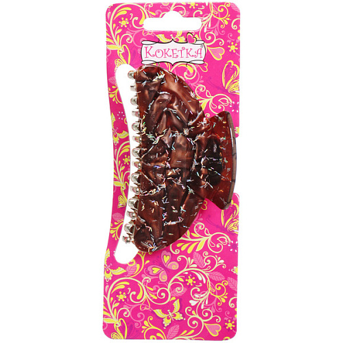 Заколка-краб для волос  ЭЙФОРИЯ, мира, микс 6 цветов, 8см (блистер Кокетка)_12