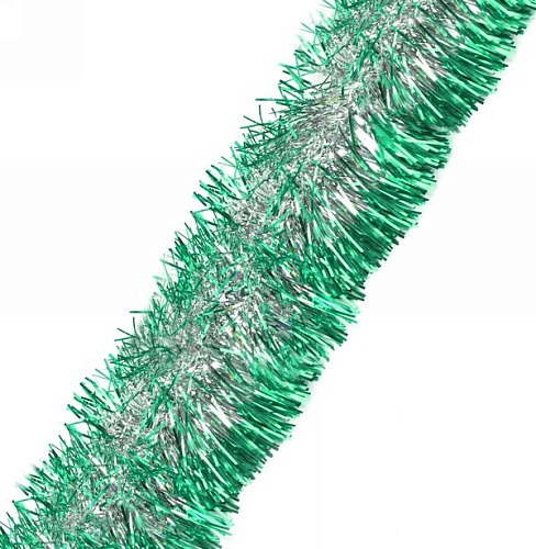 Мишура 2м 9см "Серебряный блеск" зеленый