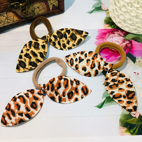 Резинки для волос 4шт Модный Леопард, 6 цветов, d-45см_7