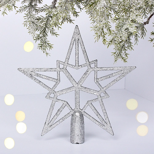 Звезда на ёлку 20*20 см "Путеводная звезда", Серебро