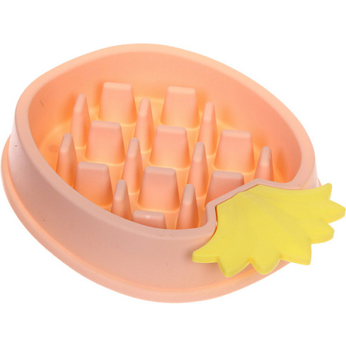 Миска для медленного кормления Ананас, цвет пудровый, 22185см_4