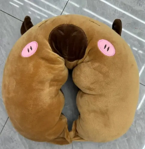 Подушка дорожная "TRIP - Cutie", капибара, цвет коричневый