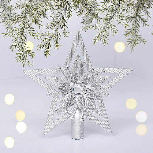 Звезда на ёлку 14*14 см "Лучезарная", Серебро