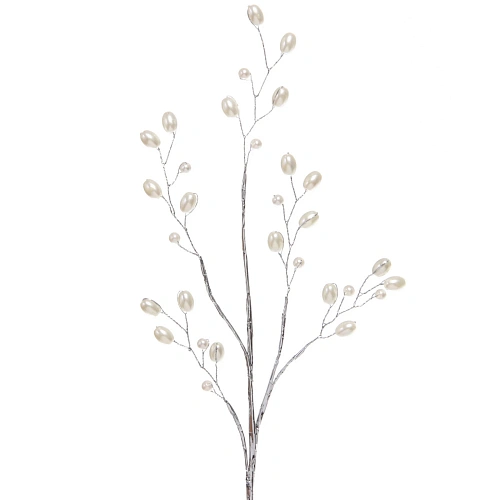 Ветка декоративная Волшебный блеск 35 см, Серебро_3