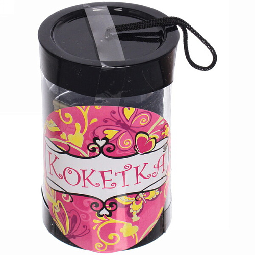 Резинки для волос в тубе 9шт Кокетка - Классика, однотонные, цвет черный, d-5 см_3