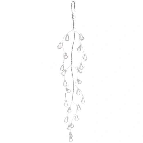 Ветка декоративная "Изящные искры" 36 см, Серебро