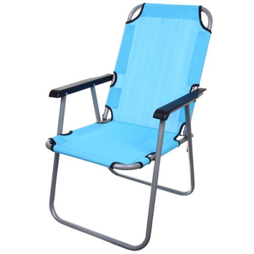 Кресло складное с подлокотниками 87*56*65 см "Трон", голубой ДоброСад