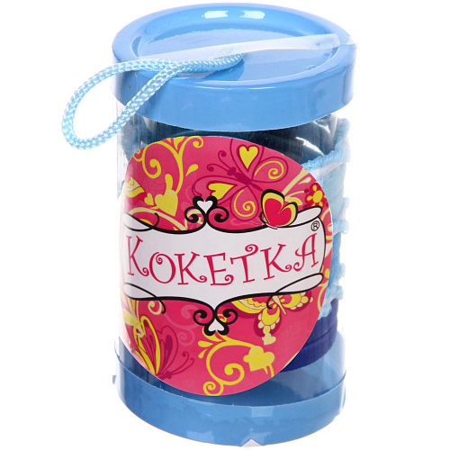 Резинки для волос в тубе 9шт Забава - спиральки, цвет сине-голубой_8