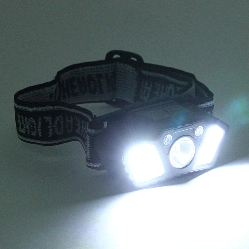 Фонарь налобный 5 режимов, 7LED, аккумуляторная батарея 400mAh USB T03_9