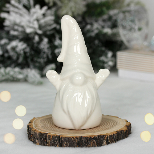 Украшение новогоднее GLOSS "Мудрый дедушка" 7.5*6*16 см, Белый