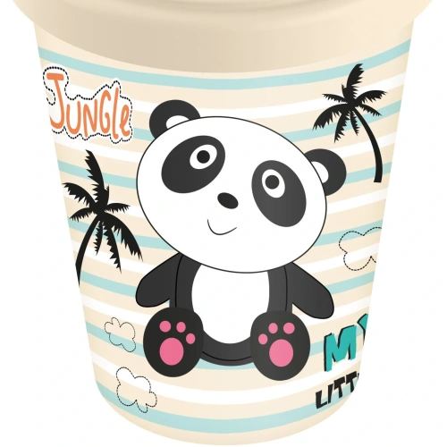 Стакан детский 280мл с декором "Панда" (светло-бежевый)
